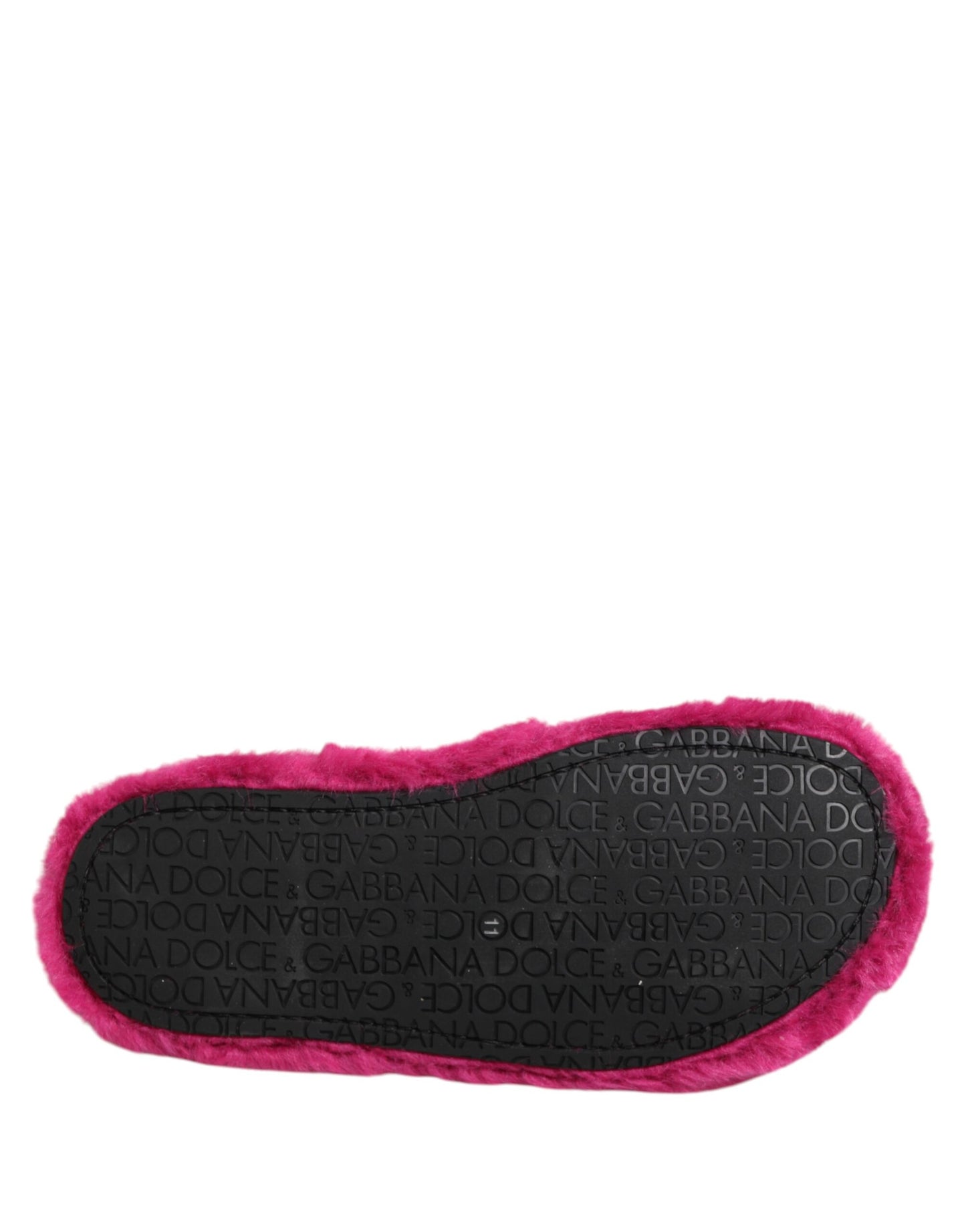 Sandales plates en fausse fourrure acrylique rose Dolce &amp; Gabbana pour homme