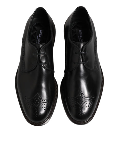 Chaussures habillées Derby en cuir noir Dolce &amp; Gabbana