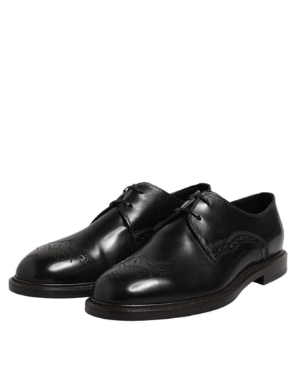 Chaussures habillées Derby en cuir noir Dolce &amp; Gabbana