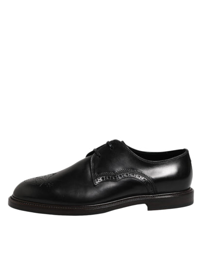 Chaussures habillées Derby en cuir noir Dolce &amp; Gabbana