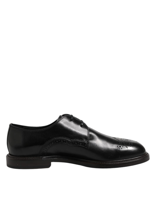 Chaussures habillées Derby en cuir noir Dolce &amp; Gabbana