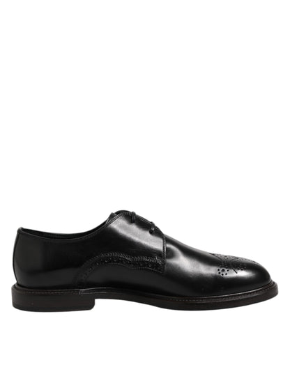 Chaussures habillées Derby en cuir noir Dolce &amp; Gabbana