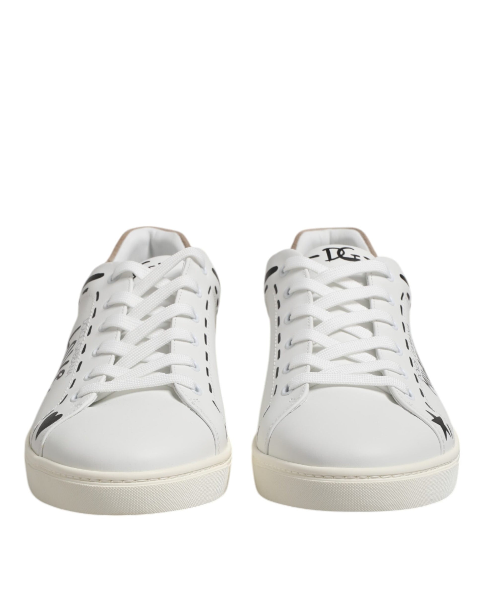 Dolce & Gabbana White Leather MILANO Low Top Sneakers Shoes by Dolce & Gabbana
