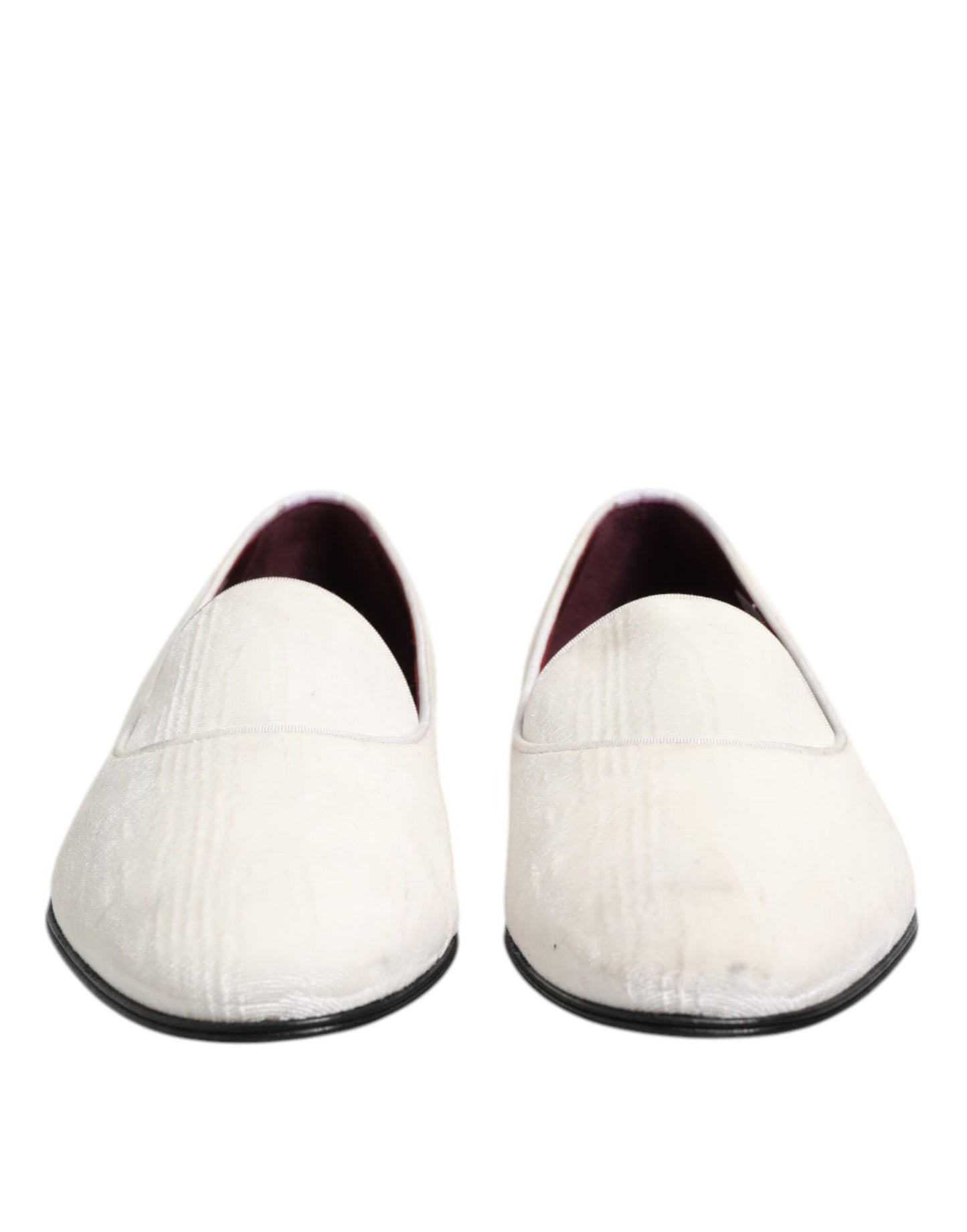 Dolce &amp; Gabbana White Jacquard Men Slip On Men Loafers Shoes