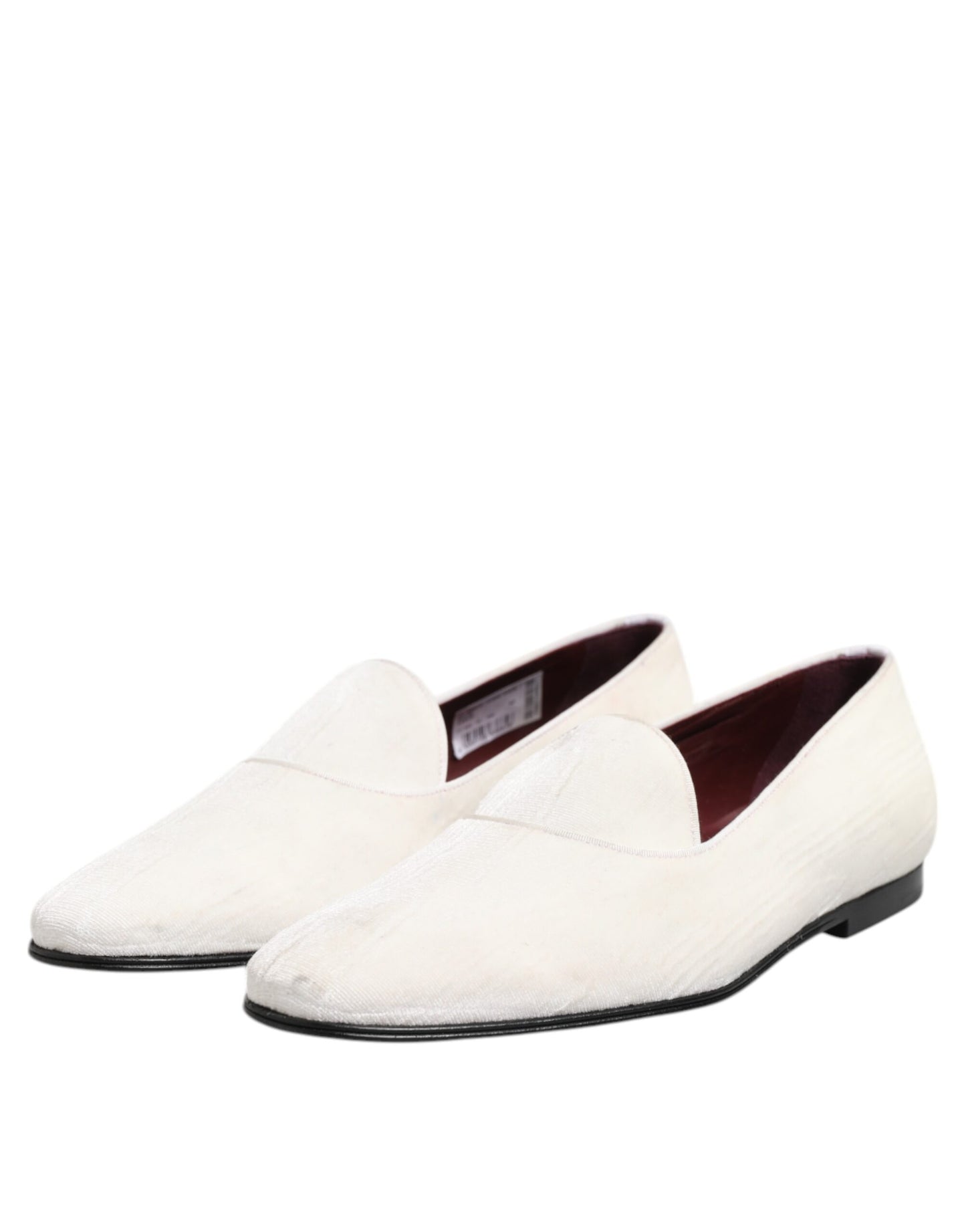 Dolce &amp; Gabbana White Jacquard Men Slip On Men Loafers Shoes