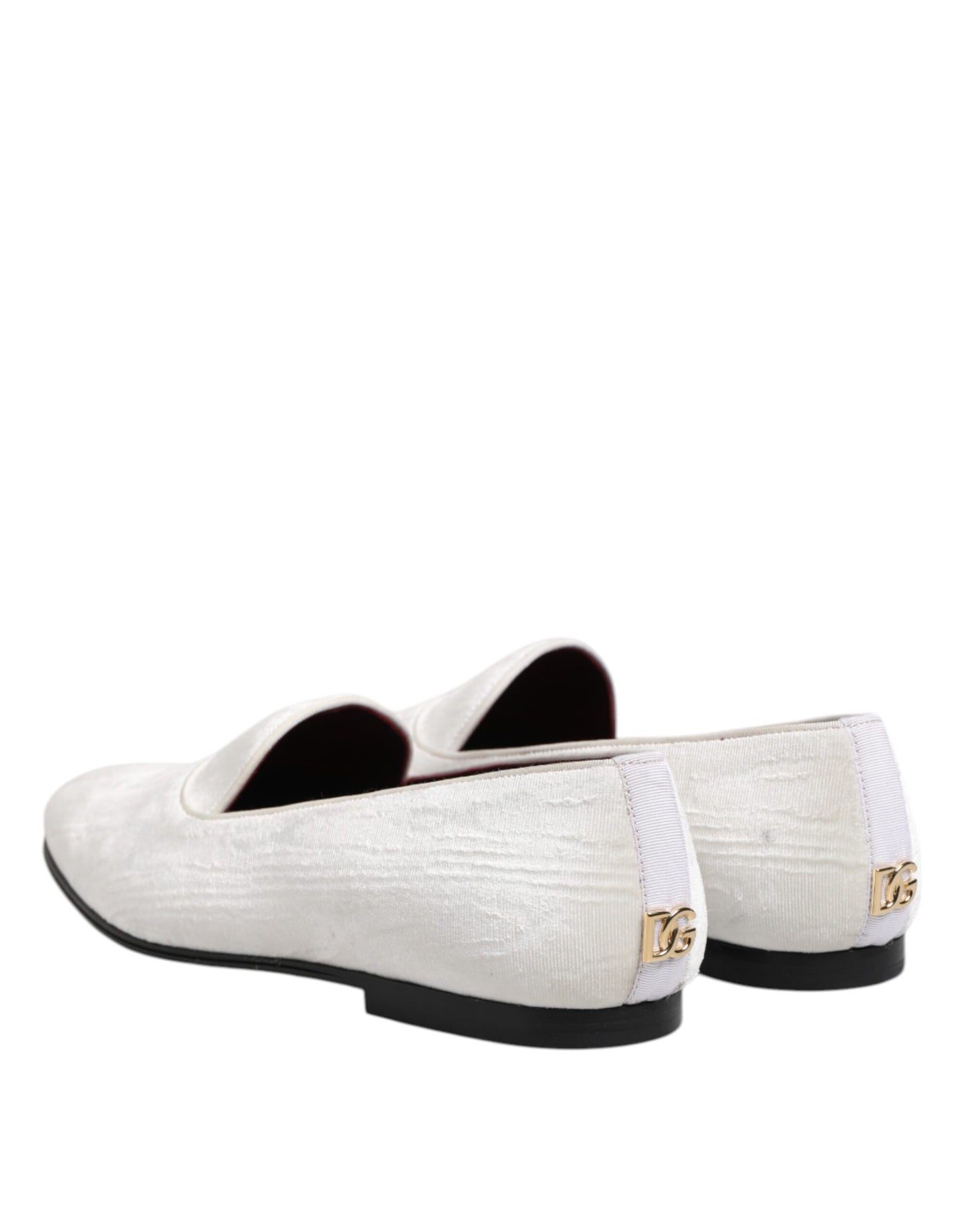 Dolce &amp; Gabbana White Jacquard Men Slip On Men Loafers Shoes