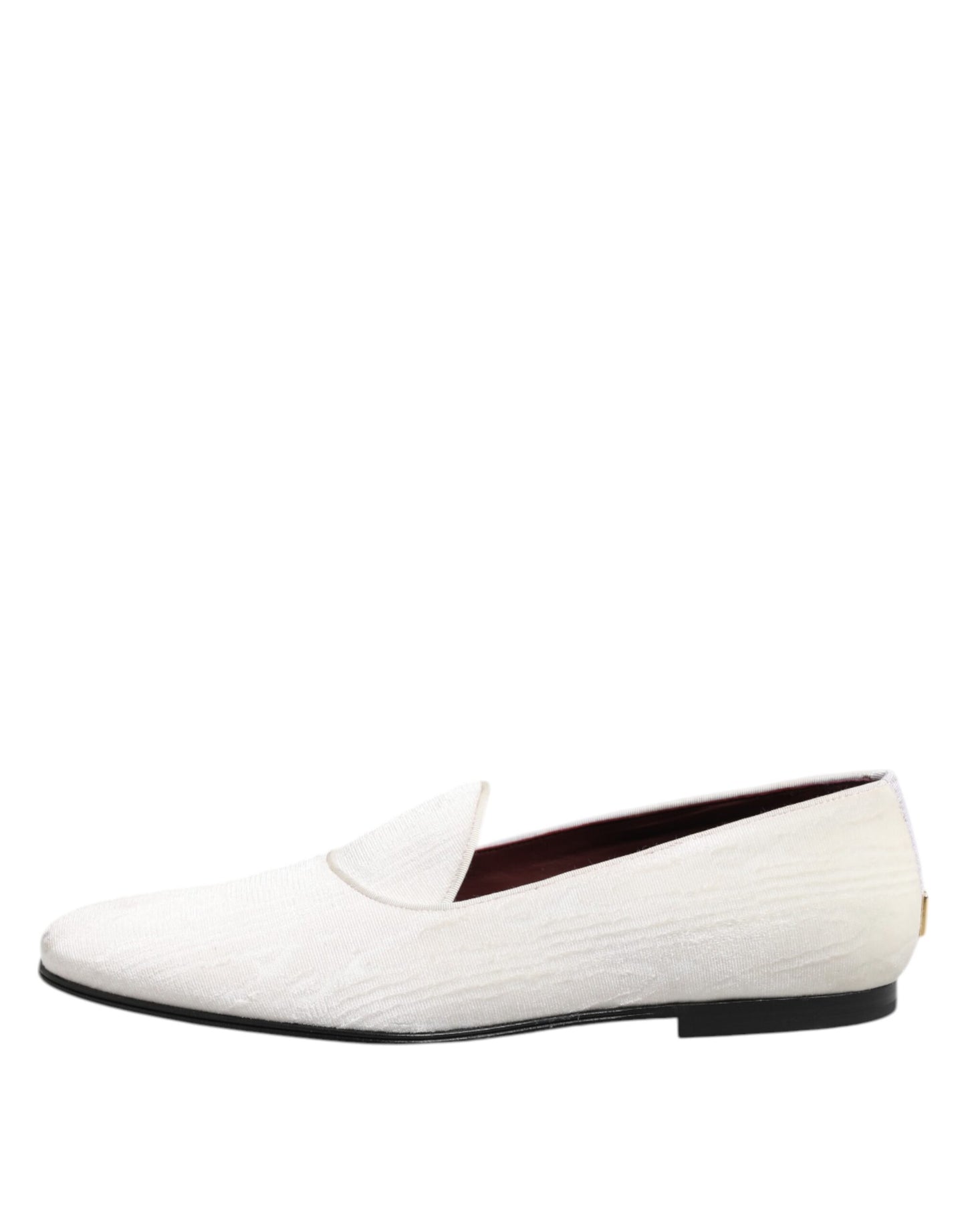 Dolce &amp; Gabbana White Jacquard Men Slip On Men Loafers Shoes