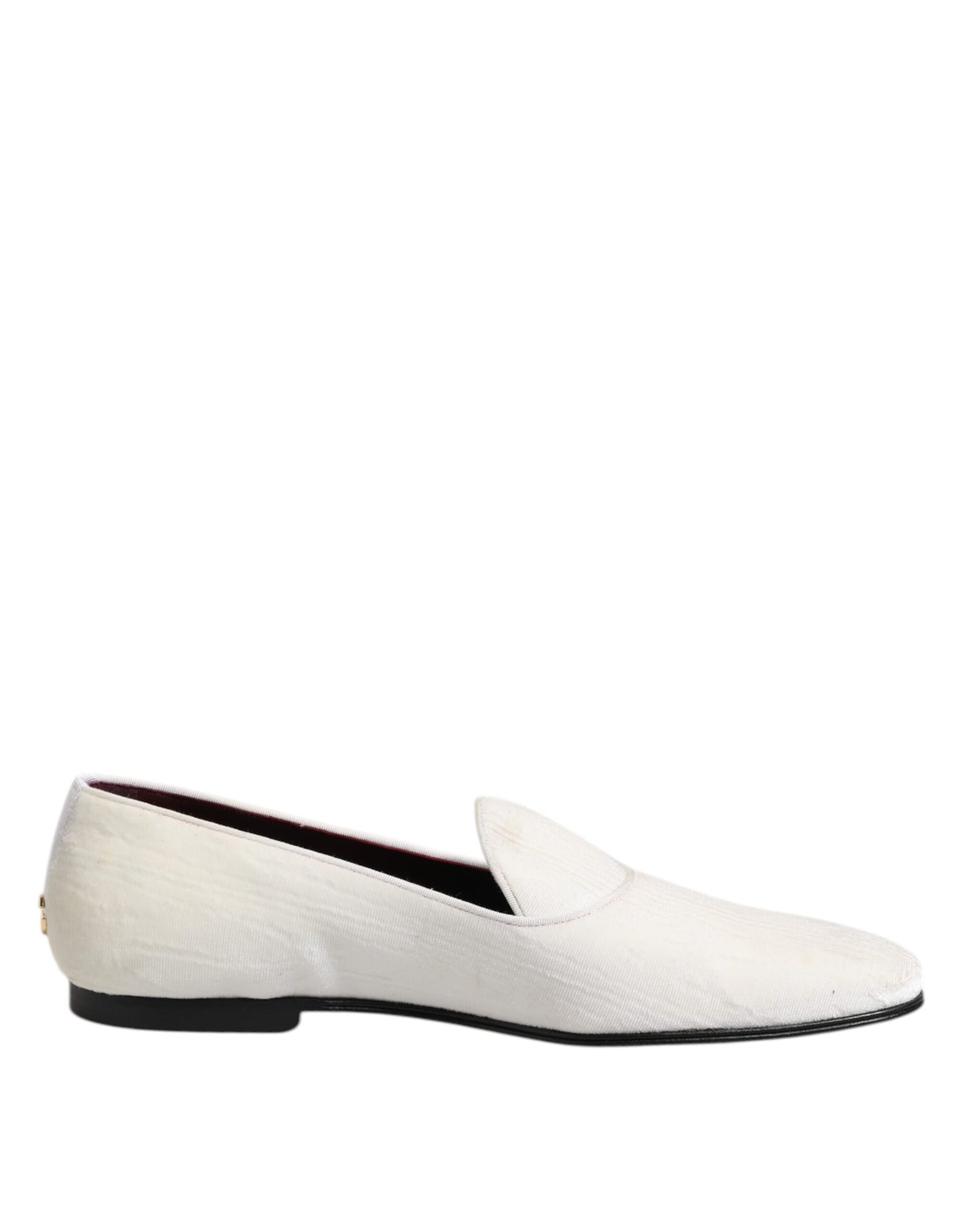 Dolce &amp; Gabbana White Jacquard Men Slip On Men Loafers Shoes