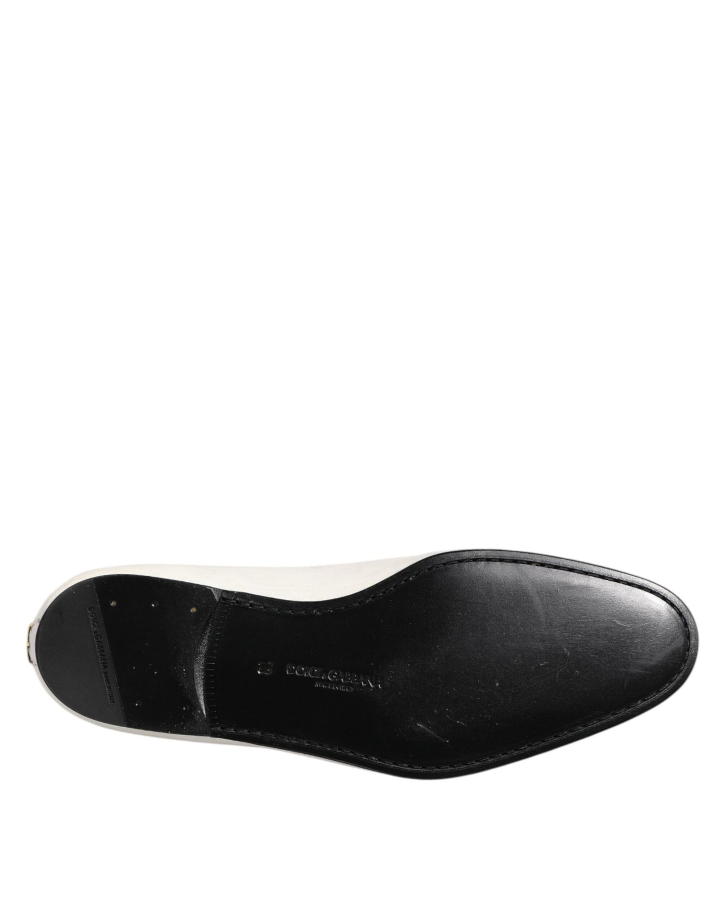 Dolce &amp; Gabbana White Jacquard Men Slip On Men Loafers Shoes