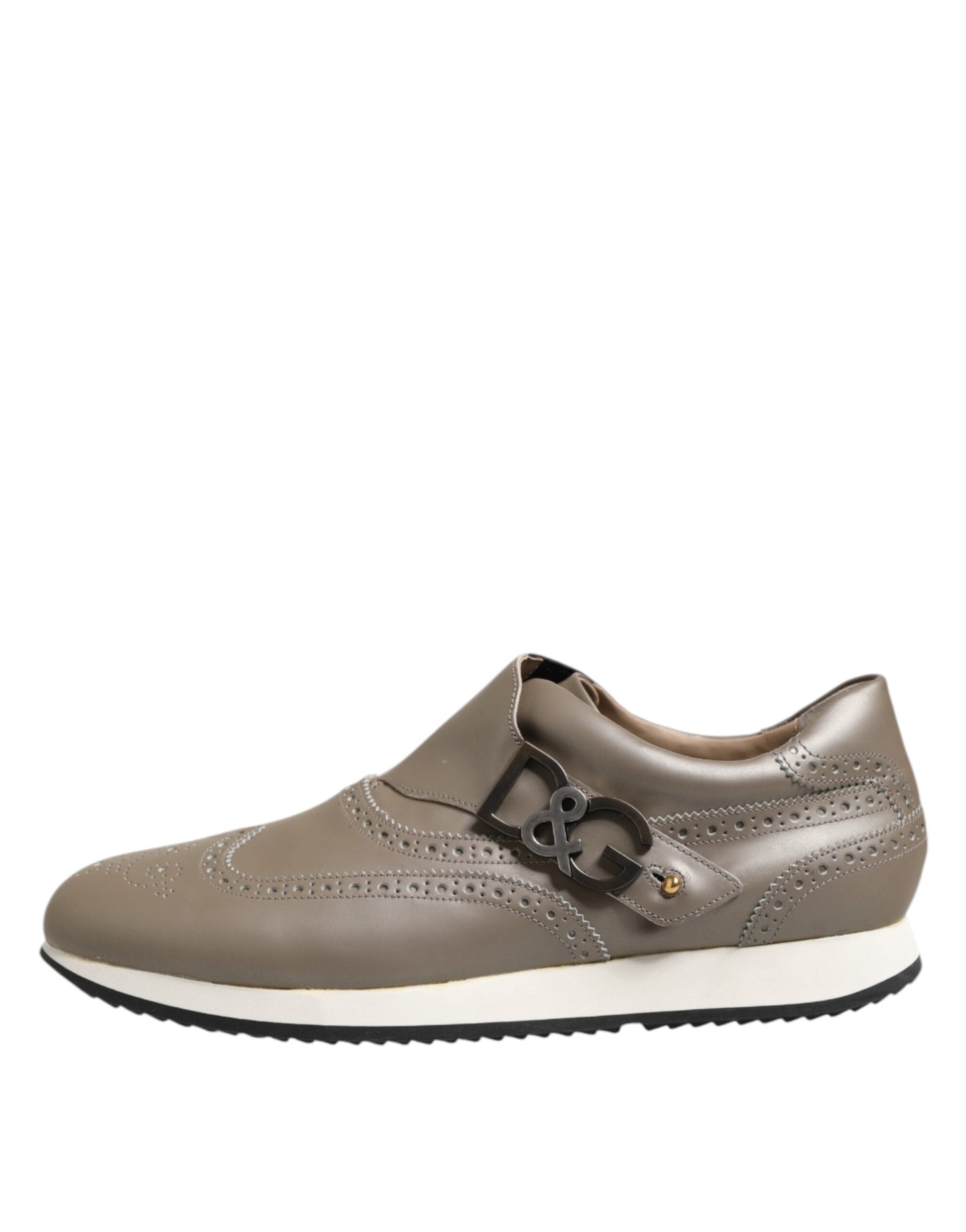 Dolce & Gabbana Lage Top Sneakers Kalfleer Bruin Elegant