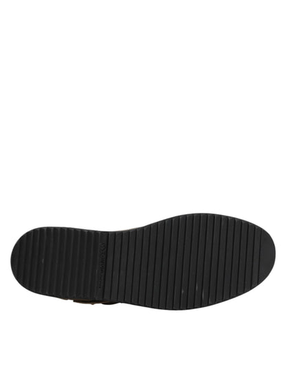 Dolce & Gabbana Lage Top Sneakers Kalfleer Bruin Elegant