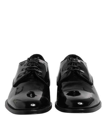 Chaussures habillées derby en cuir verni noir Dolce &amp; Gabbana