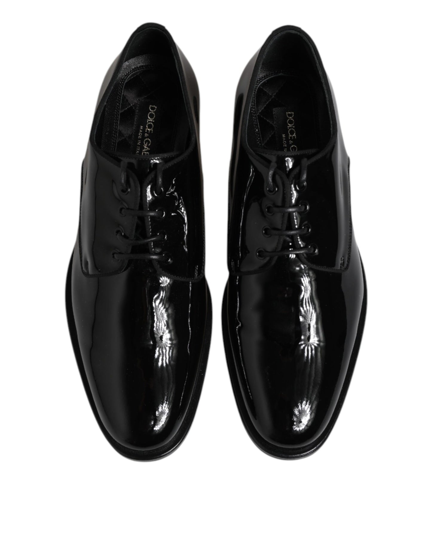 Chaussures habillées derby en cuir verni noir Dolce &amp; Gabbana