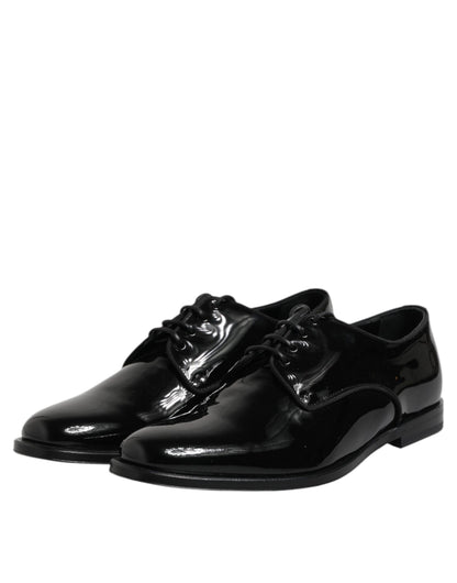 Chaussures habillées derby en cuir verni noir Dolce &amp; Gabbana