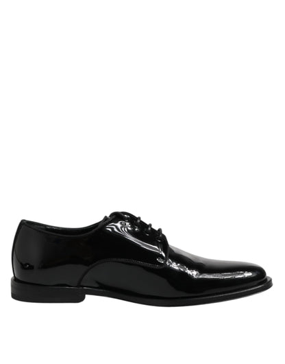 Chaussures habillées derby en cuir verni noir Dolce &amp; Gabbana