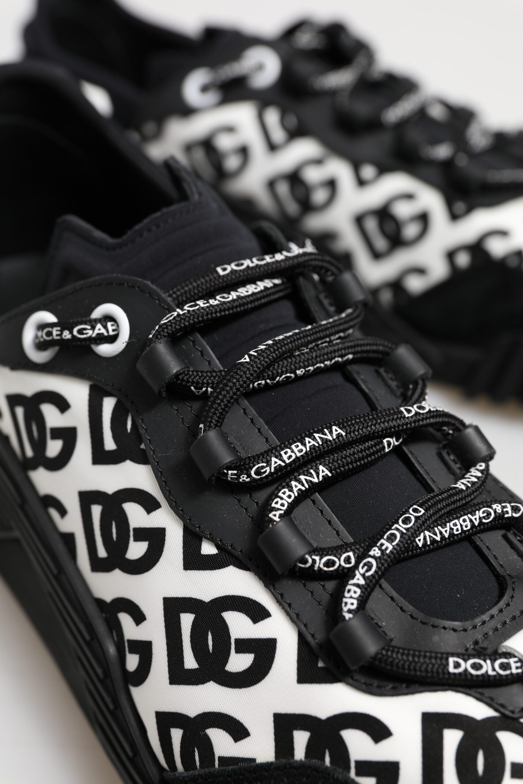 Dolce & Gabbana Black Logo Lace Up Low Top NS1 Sneakers Shoes by Dolce & Gabbana