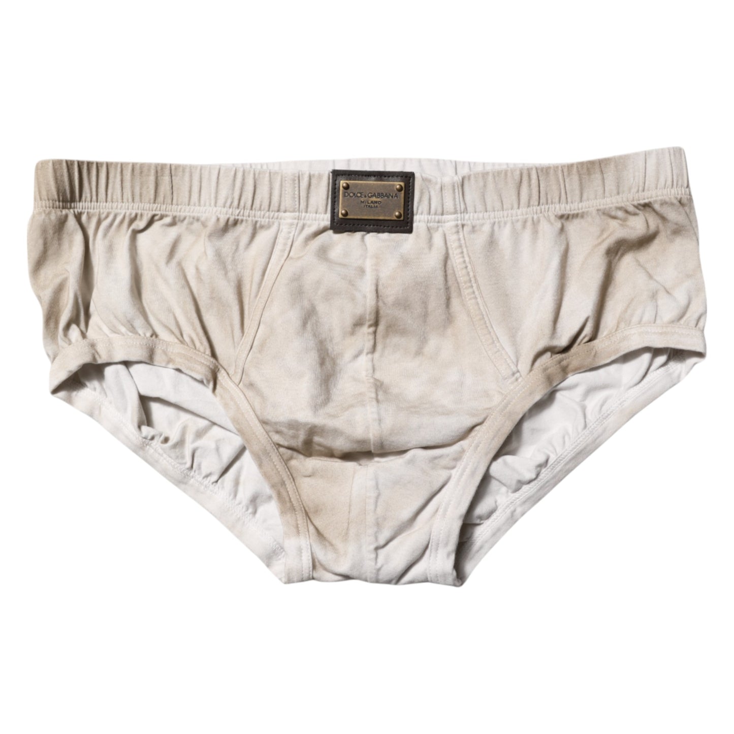 Dolce &amp; Gabbana Gray Cotton Stretch Regular Men Brief Underwear