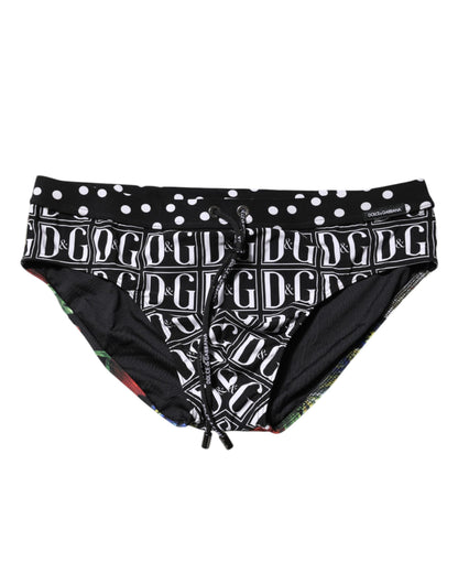 Maillot de bain Dolce &amp; Gabbana noir à logo floral pour homme