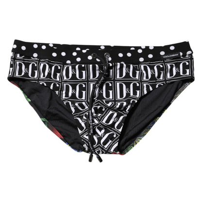 Maillot de bain Dolce &amp; Gabbana noir à logo floral pour homme