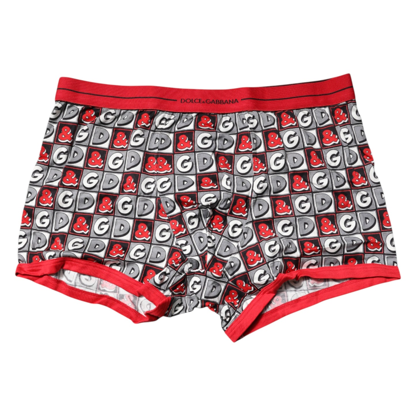Dolce &amp; Gabbana Red Cotton Logo Print Regular Boxer Underwear