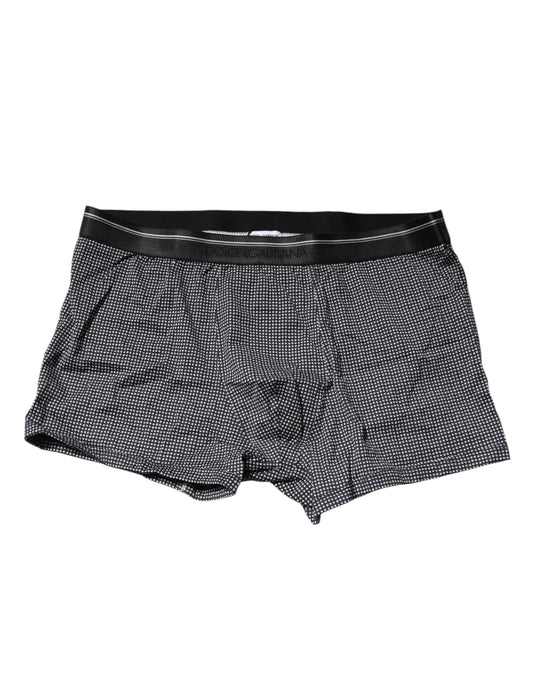 Boxer court en coton imprimé gris Dolce &amp; Gabbana