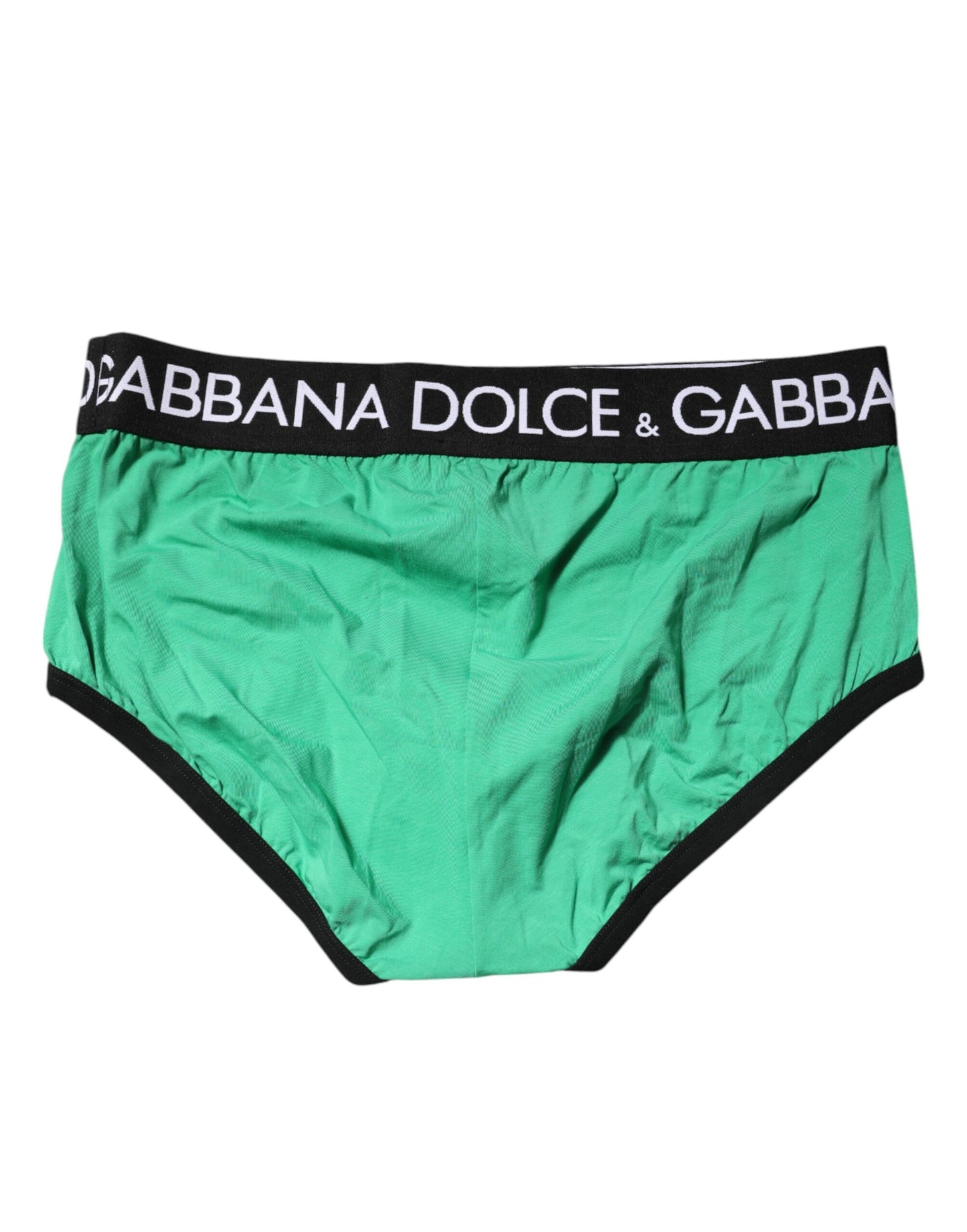 Dolce &amp; Gabbana Green Cotton Stretch Regular Brief Underwear