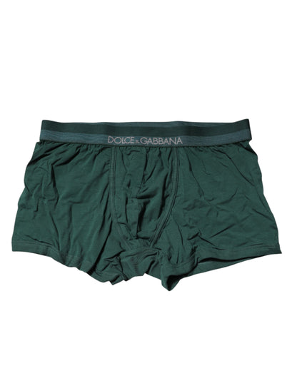 Boxer classique en coton vert Dolce &amp; Gabbana pour homme