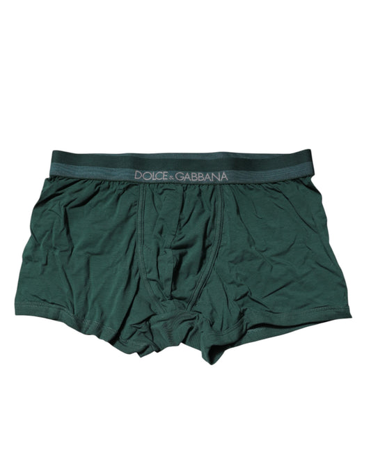 Boxer classique en coton vert Dolce &amp; Gabbana pour homme