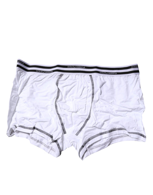 Boxer classique en coton stretch blanc Dolce &amp; Gabbana