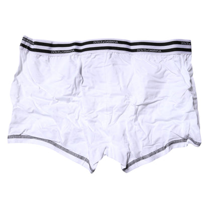Boxer classique en coton stretch blanc Dolce &amp; Gabbana