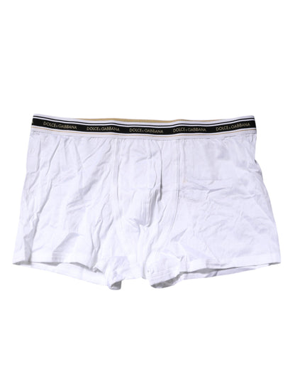 Dolce &amp; Gabbana White Cotton Stretch Regular Boxer Underwear