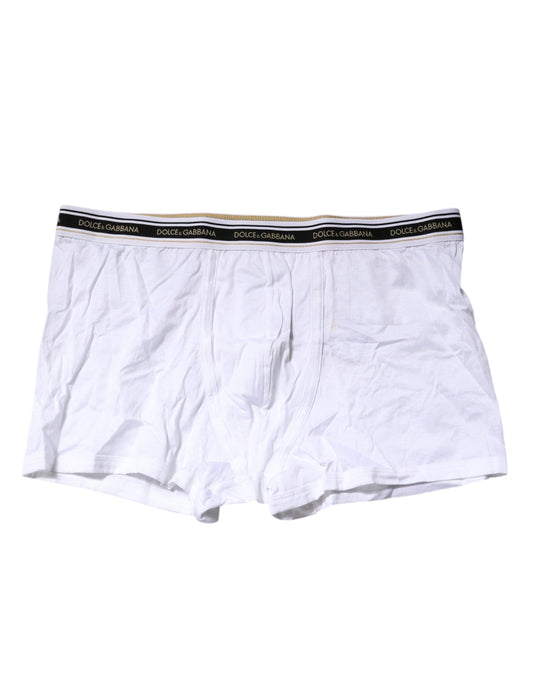 Boxer classique en coton stretch blanc Dolce &amp; Gabbana