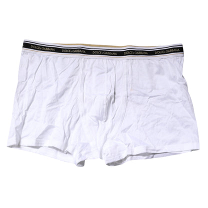 Dolce &amp; Gabbana White Cotton Stretch Regular Boxer Underwear
