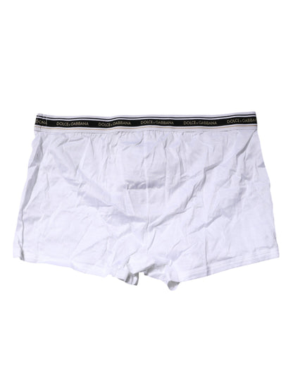 Dolce &amp; Gabbana White Cotton Stretch Regular Boxer Underwear