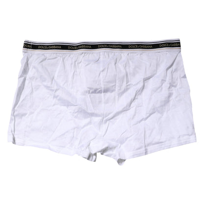 Dolce &amp; Gabbana White Cotton Stretch Regular Boxer Underwear