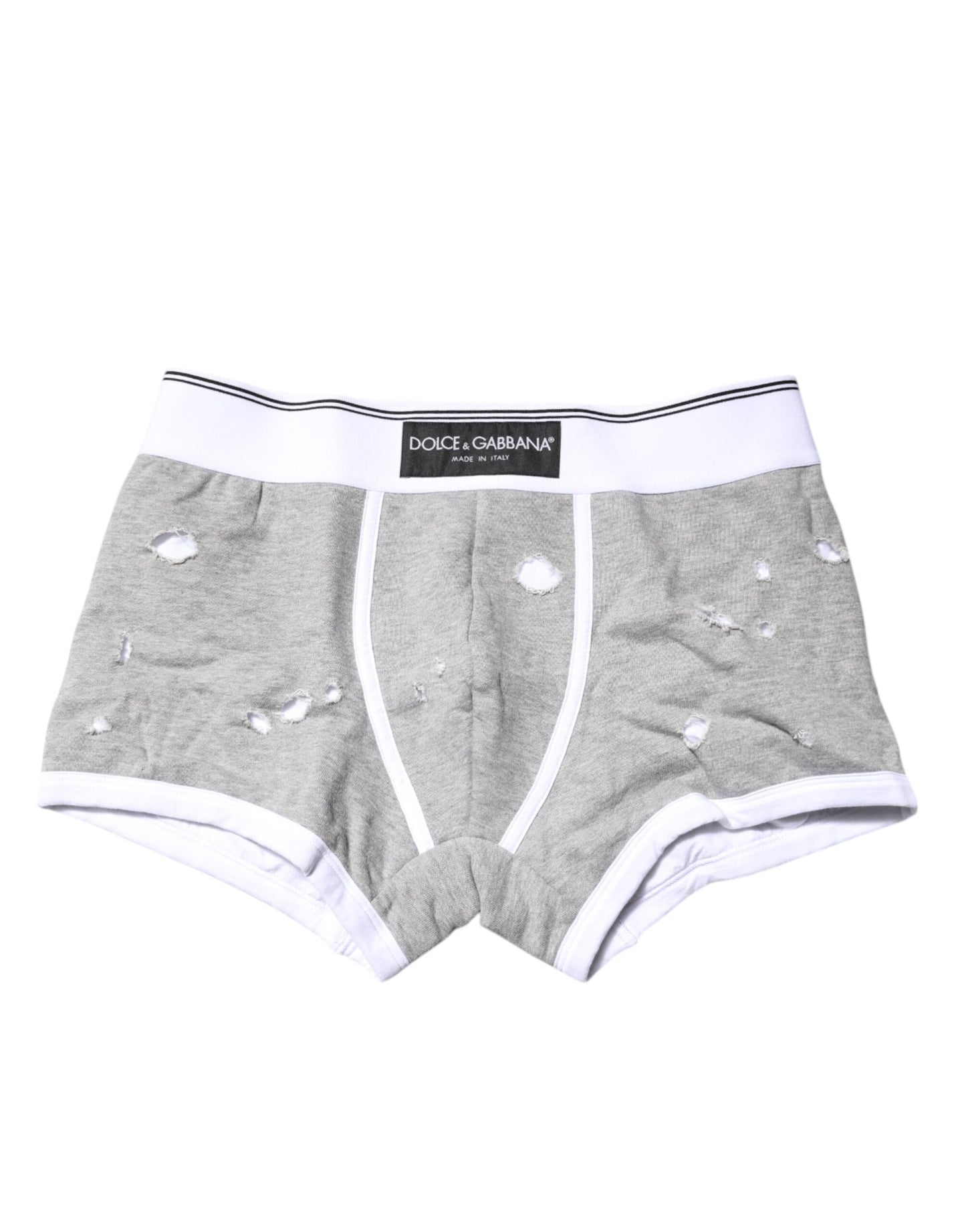 Dolce &amp; Gabbana Gray Cotton Stretch Regular Boxer Underwear