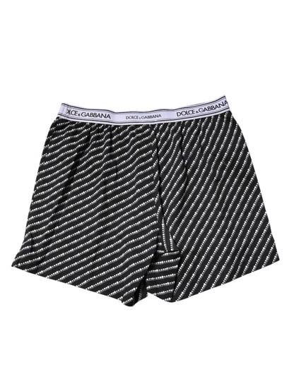 Boxer Dolce &amp; Gabbana en coton noir et blanc pour homme