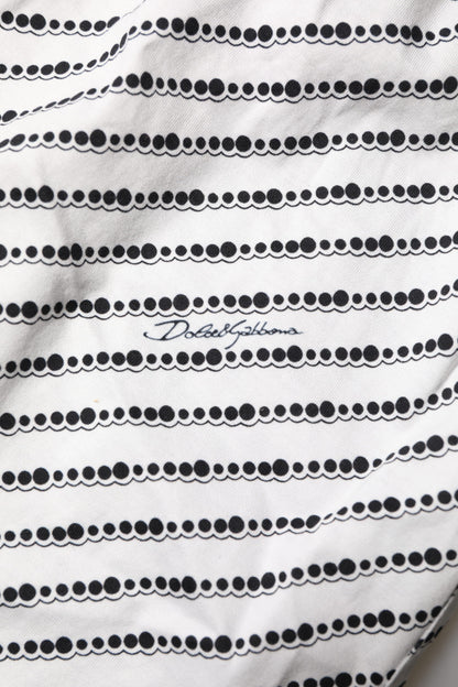 Dolce &amp; Gabbana White Black Patterned Regular Boxer Underwear