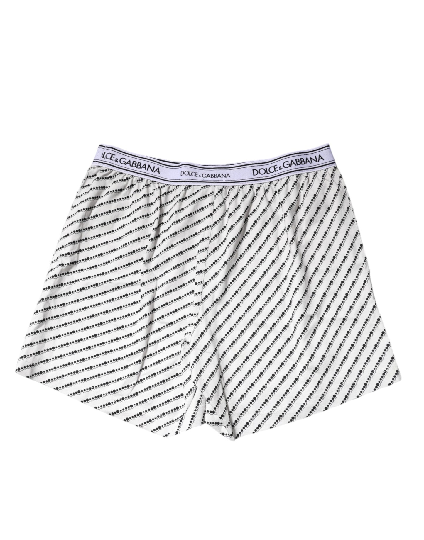 Dolce &amp; Gabbana White Black Patterned Regular Boxer Underwear