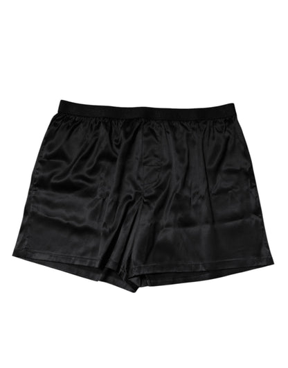 Boxer en soie noire Dolce &amp; Gabbana pour homme