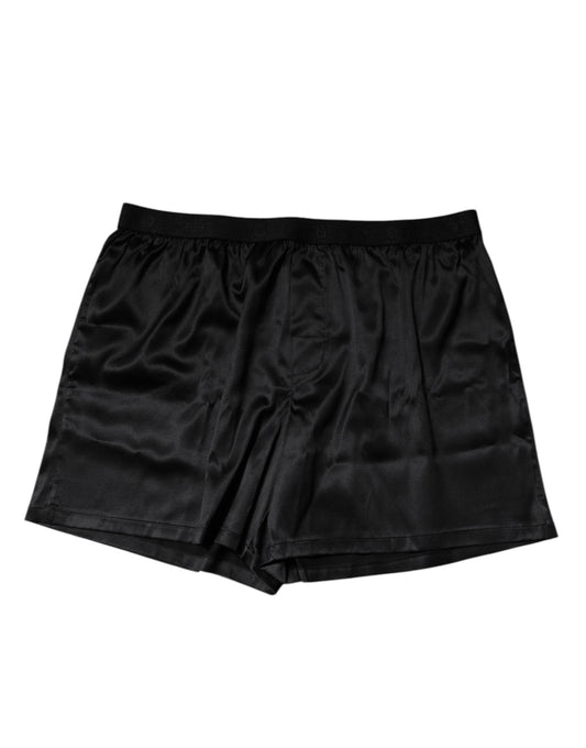 Boxer en soie noire Dolce &amp; Gabbana pour homme
