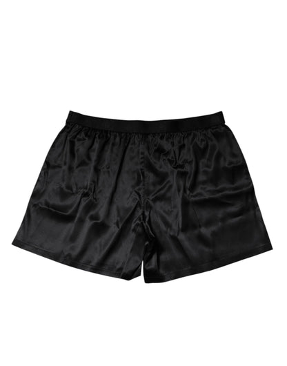 Boxer en soie noire Dolce &amp; Gabbana pour homme