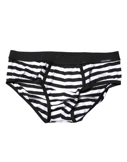 Slip classique Dolce &amp; Gabbana à rayures noires et blanches pour homme
