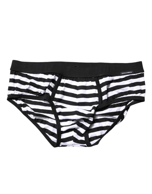 Slip classique Dolce &amp; Gabbana à rayures noires et blanches pour homme