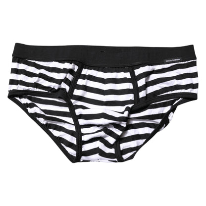 Slip classique Dolce &amp; Gabbana à rayures noires et blanches pour homme