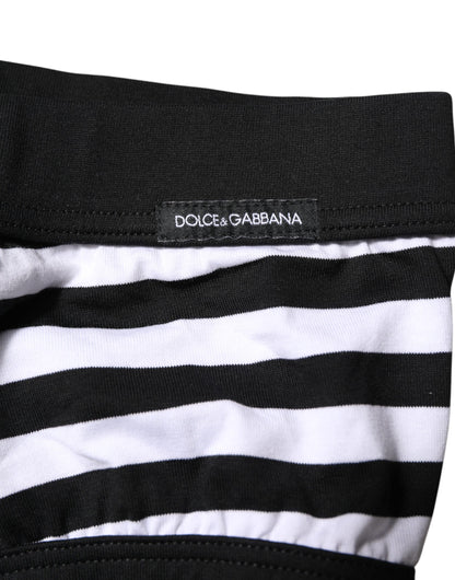 Slip classique Dolce &amp; Gabbana à rayures noires et blanches pour homme