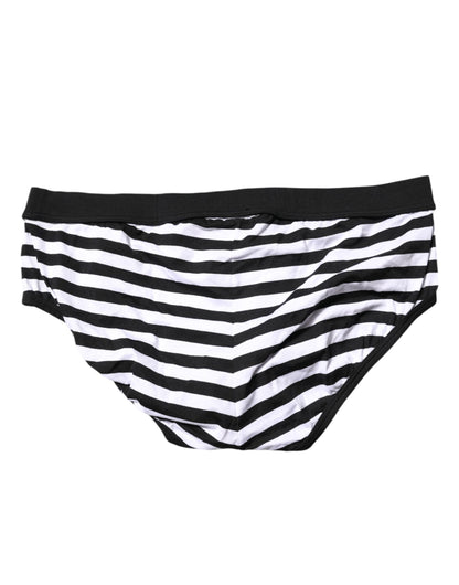 Slip classique Dolce &amp; Gabbana à rayures noires et blanches pour homme