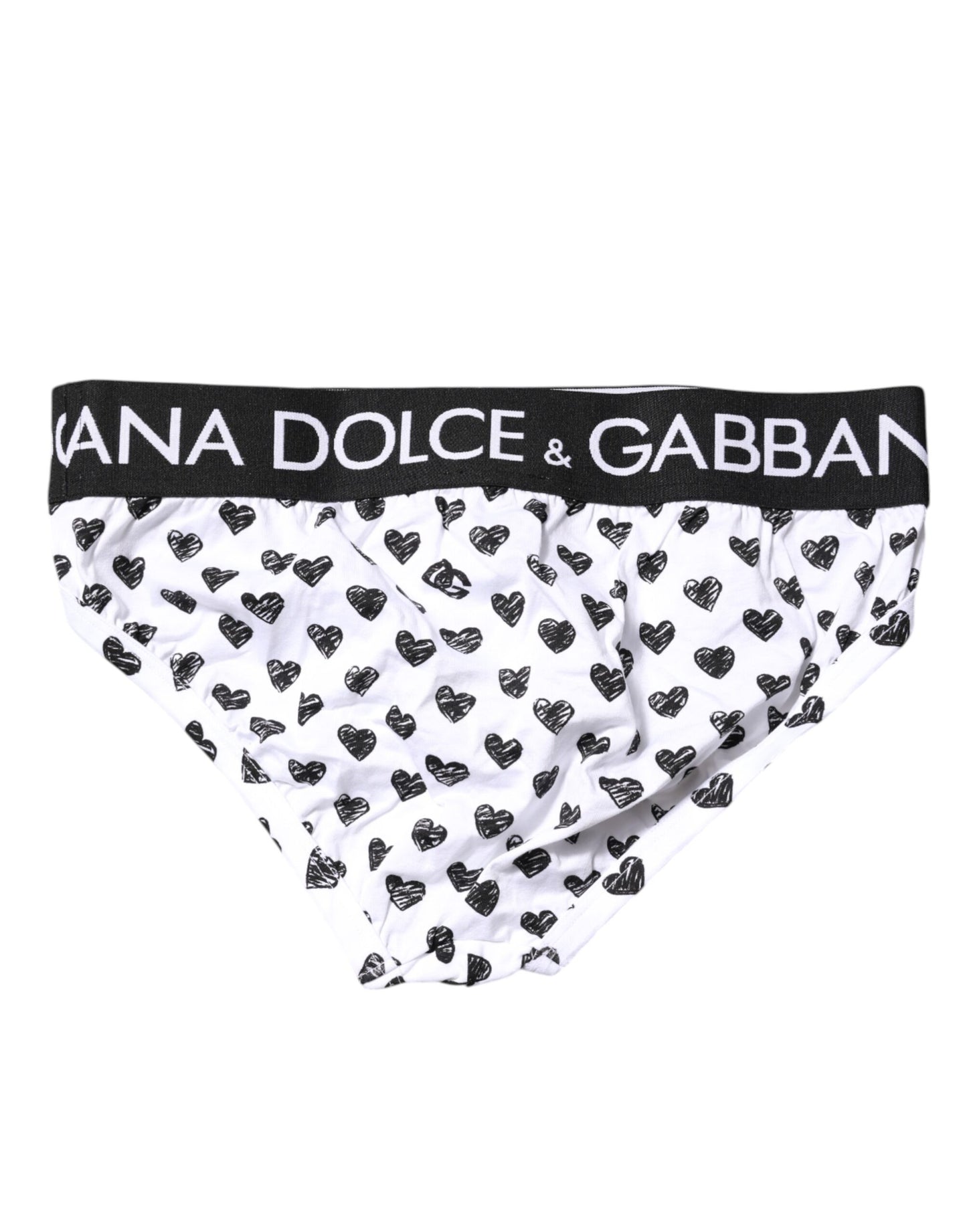 Dolce &amp; Gabbana White Heart Printed Regular Brief Underwear