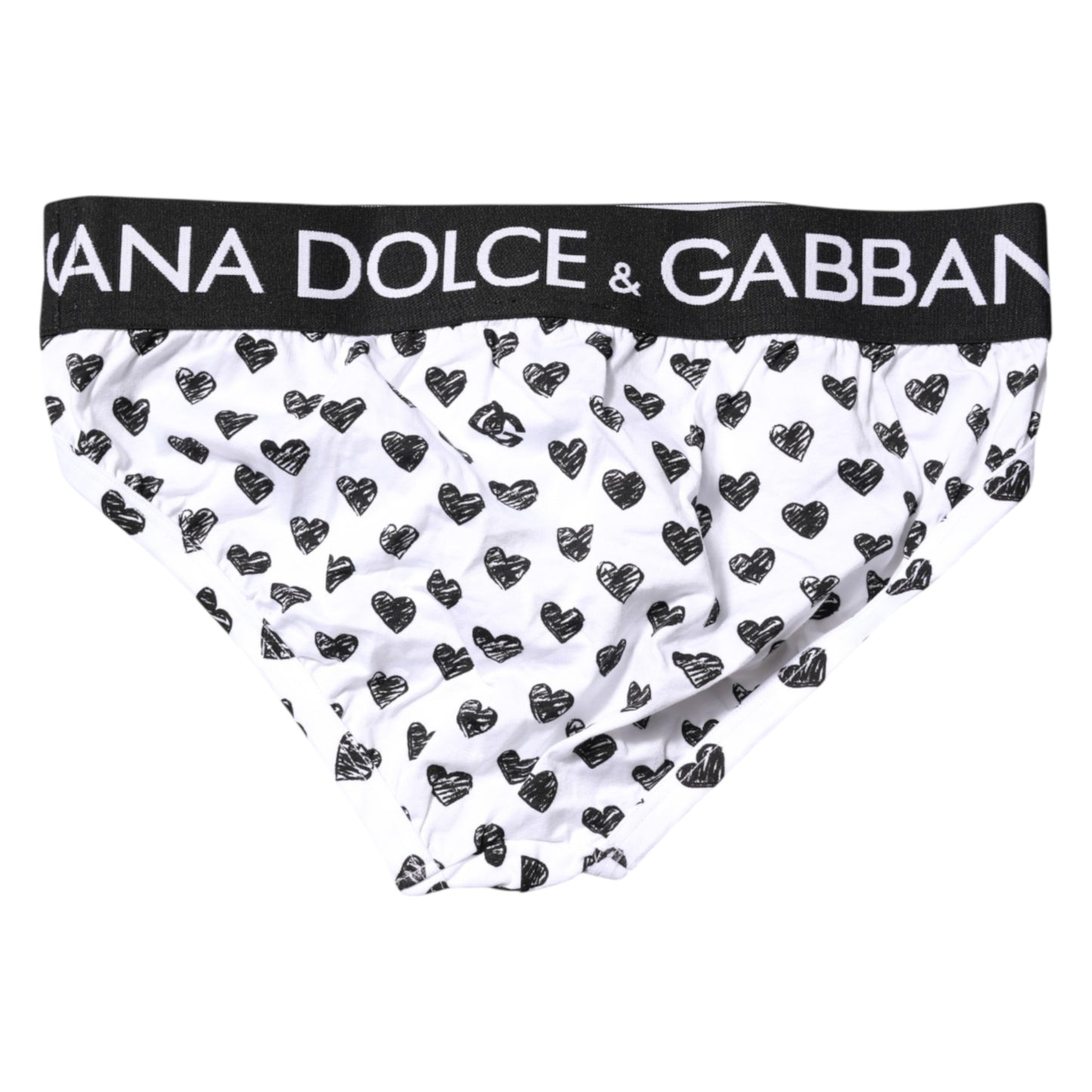 Dolce &amp; Gabbana White Heart Printed Regular Brief Underwear