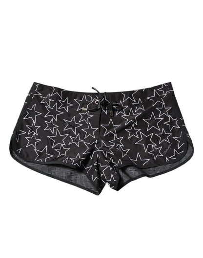 Maillot de bain short de plage imprimé étoiles noires Dolce &amp; Gabbana